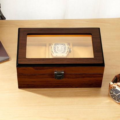 Wooden Watch Box with Velvet Interior for Watch Storage and Display
