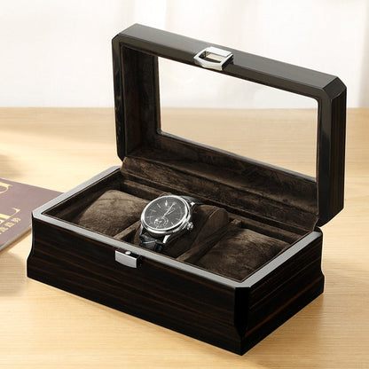 Wooden Watch Box with Velvet Interior for Watch Storage and Display