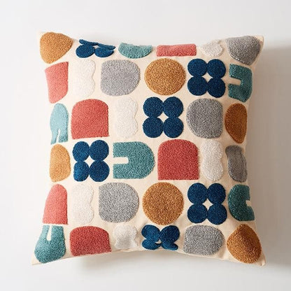 Woven Floral Cushion Cover with Modern Pattern and Zip Closure