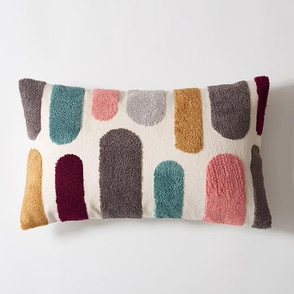 Woven Floral Cushion Cover with Modern Pattern and Zip Closure