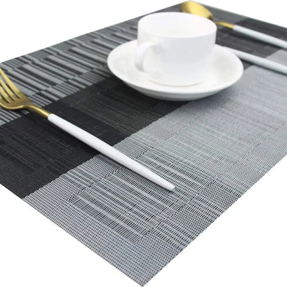 Woven Vinyl Placemats with Textured Matte Finish and Heat-Resistant Table Protection