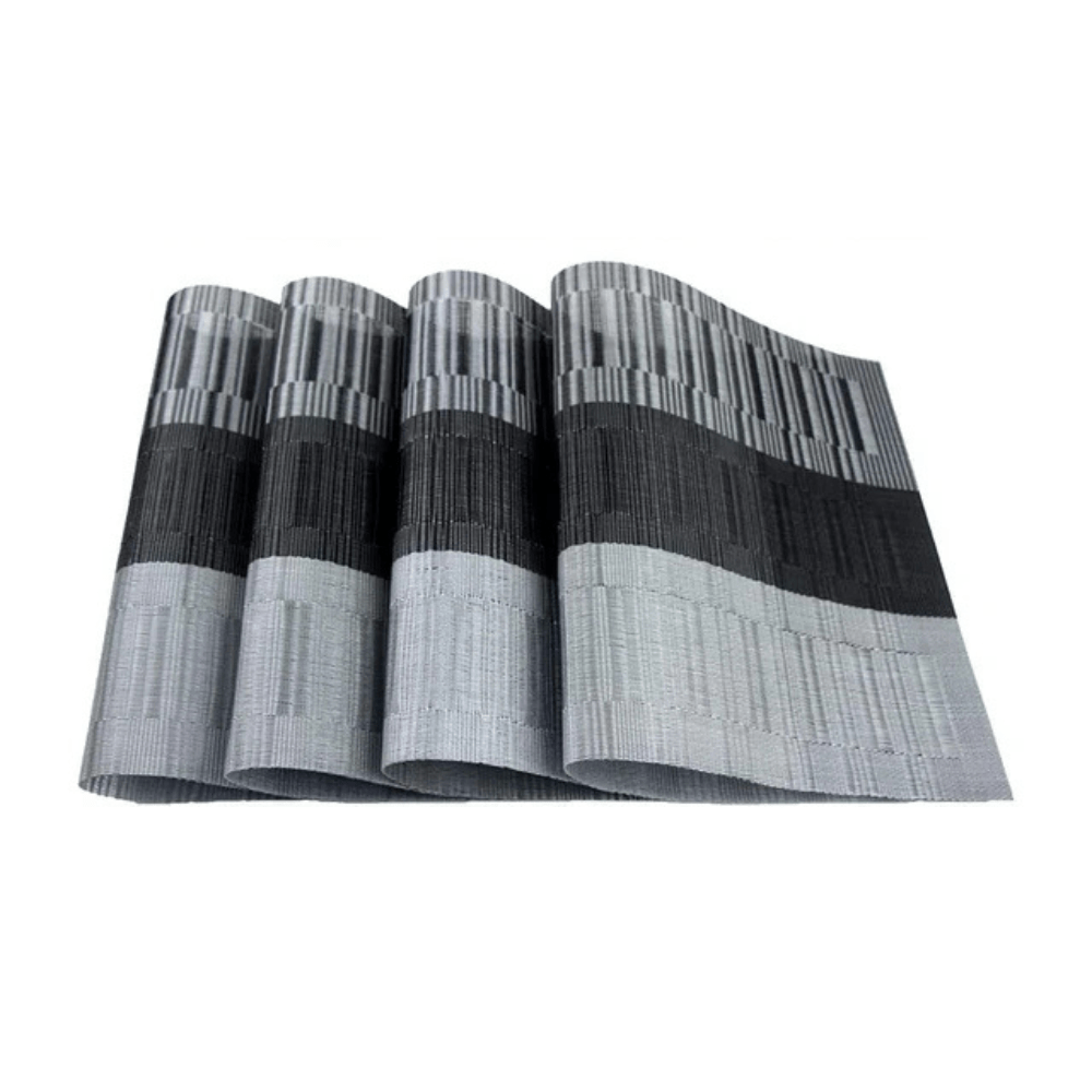 Woven Vinyl Placemats with Textured Matte Finish and Heat-Resistant Table Protection