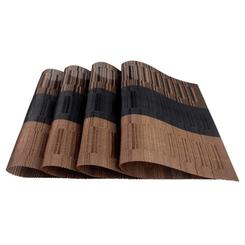 Woven Vinyl Placemats with Textured Matte Finish and Heat-Resistant Table Protection