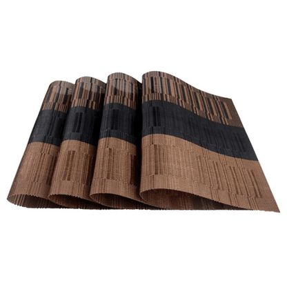 Woven Vinyl Placemats with Textured Matte Finish and Heat-Resistant Table Protection