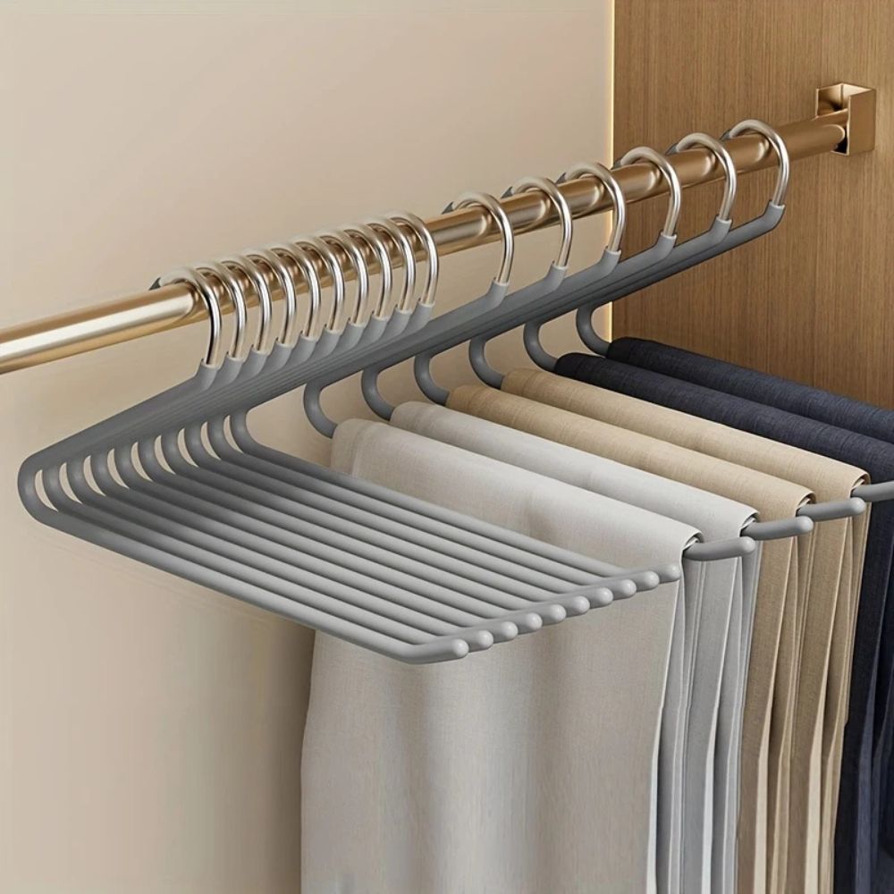 Z-Shaped Trouser Hangers – Stainless Steel Space-Saving Organiser Set