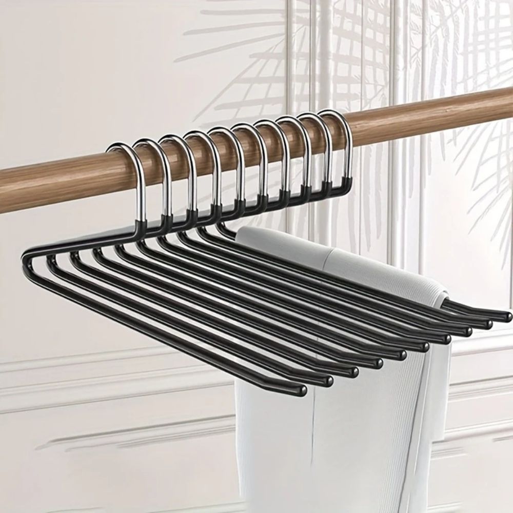 Z-Shaped Trouser Hangers – Stainless Steel Space-Saving Organiser Set