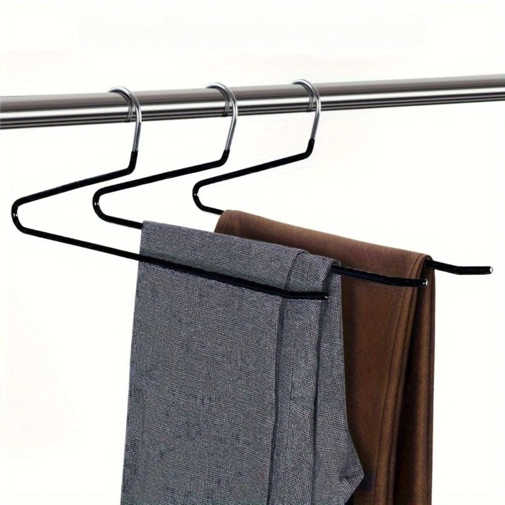 Z-Shaped Trouser Hangers – Stainless Steel Space-Saving Organiser Set