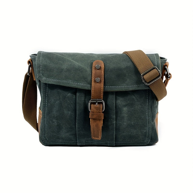 Retro Canvas Travel Shoulder Bag with Adjustable Strap Secure Zip Closure Everyday Carry