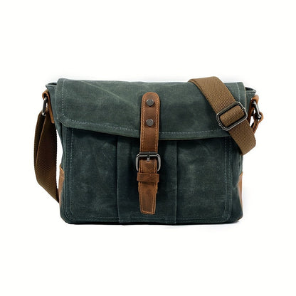 Retro Canvas Travel Shoulder Bag with Adjustable Strap Secure Zip Closure Everyday Carry