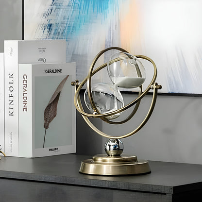 Elegant Gold Frame Hourglass Timer with Black or White Sand 30 or 60 Minute Timing