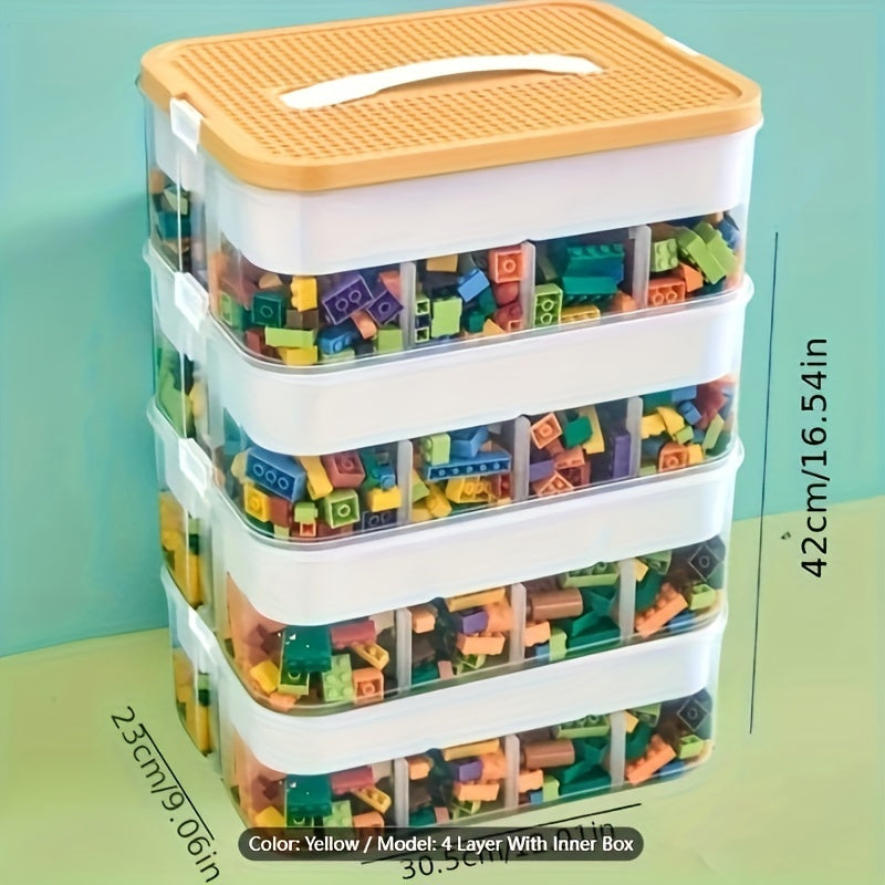 Stackable Storage Organizer Box with Lid for Toys Snacks Crafts and Everyday Essentials