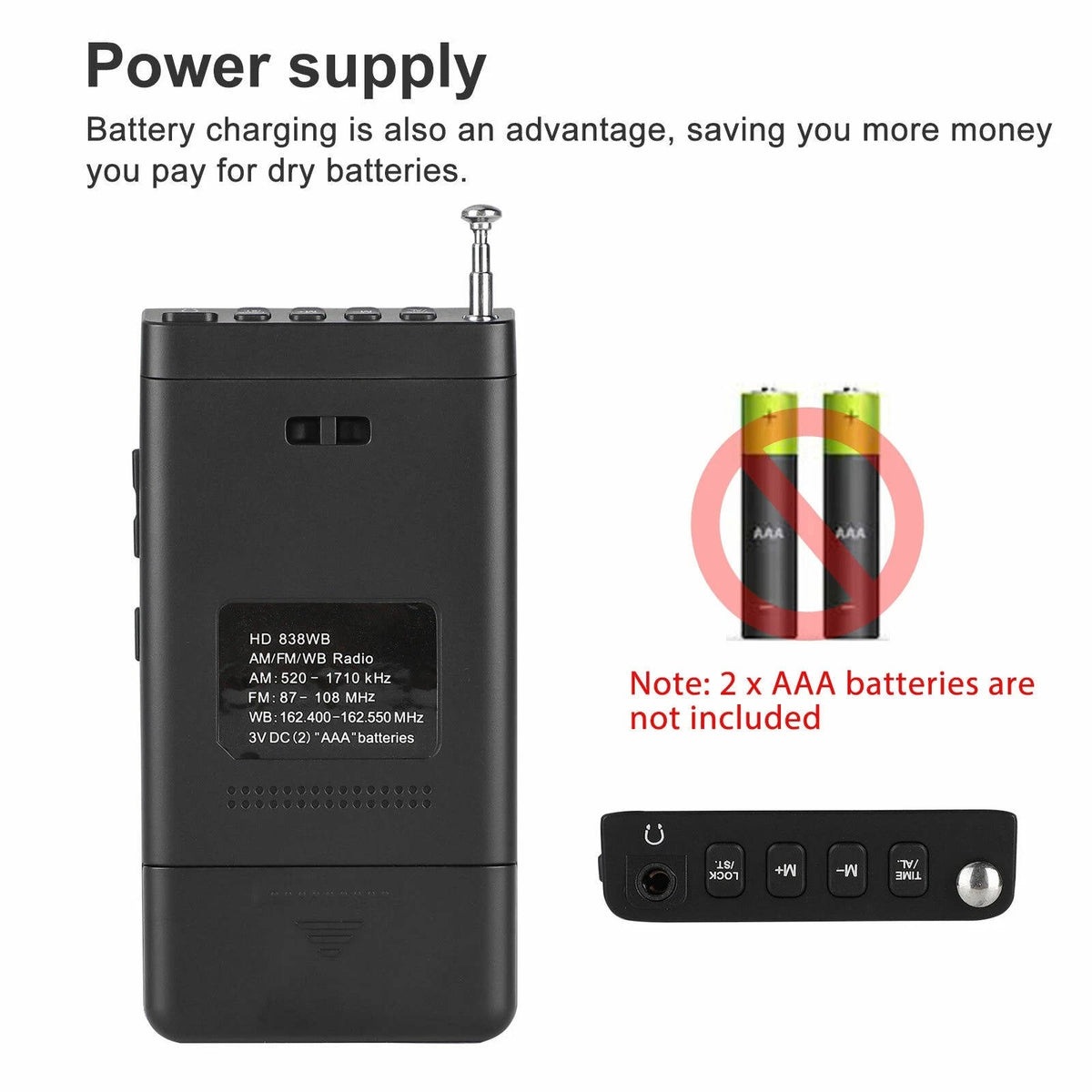 Portable AM FM Pocket Radio with Weather Alerts Digital Tuning Alarm Clock and Sleep Timer