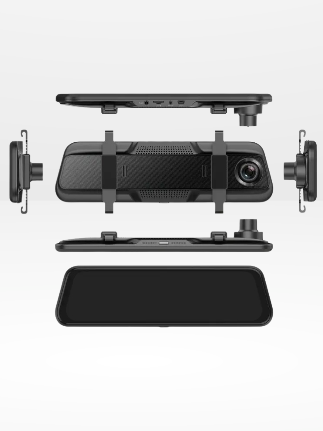 4K Front Rear Dash Cam Mirror with CarPlay Driving Assistant